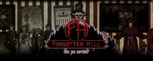 Imagen promocional de Forgotten Hill con los personajes de los juegos.
