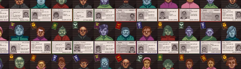 Distintos personajes del juego y sus pasaportes.