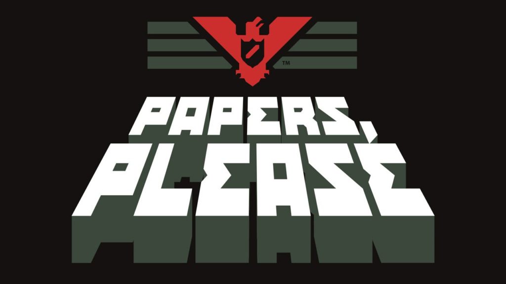 Logotipo del videojuego Papers, Please.